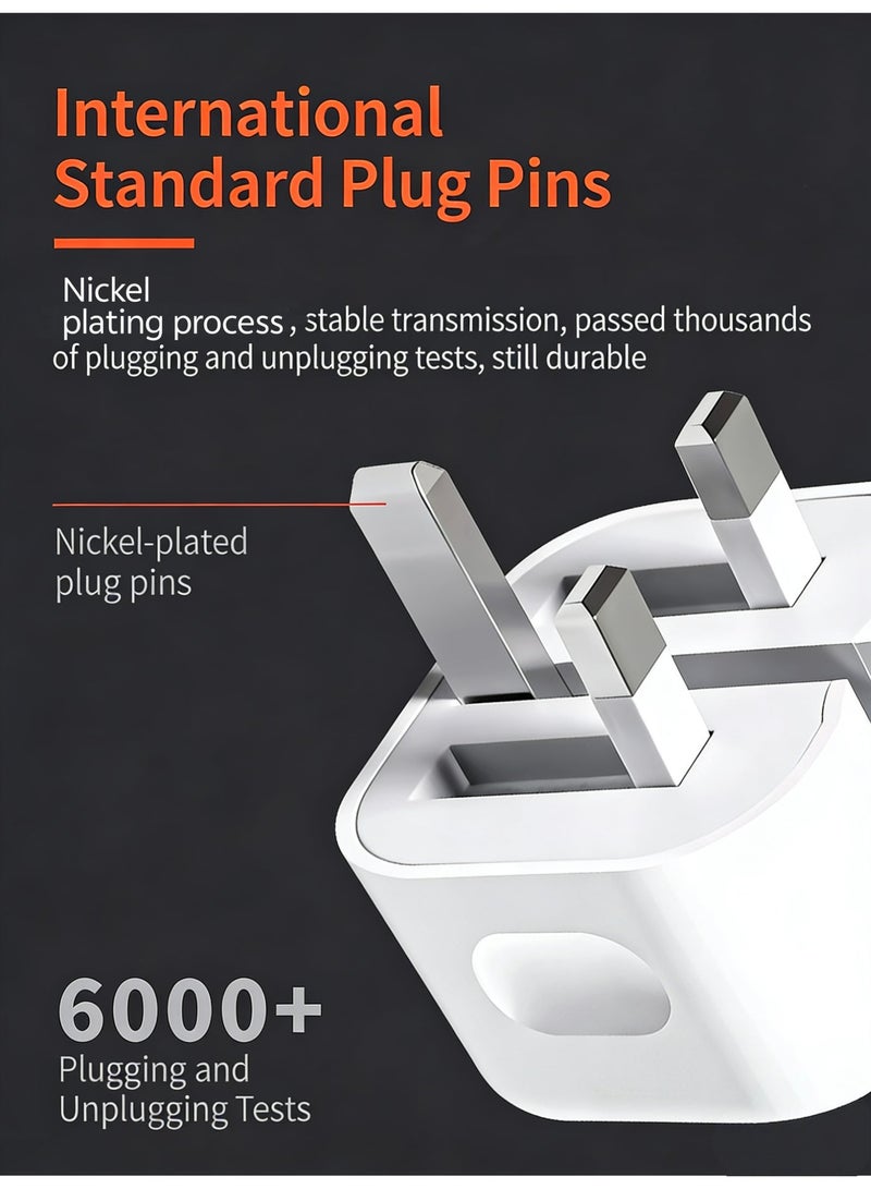 باراكا شاحن جداري بقوة 20 واط، محول شحن سريع - قابس جداري USB-C للشحن السريع - متوافق مع أجهزة iPhone 17/16/15/14 Max/13/12/SE2020/11/XR/XS Max/X/iPad - Image 5